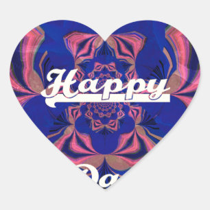 Abstract Independence Day Celebration Art Heart Sticker