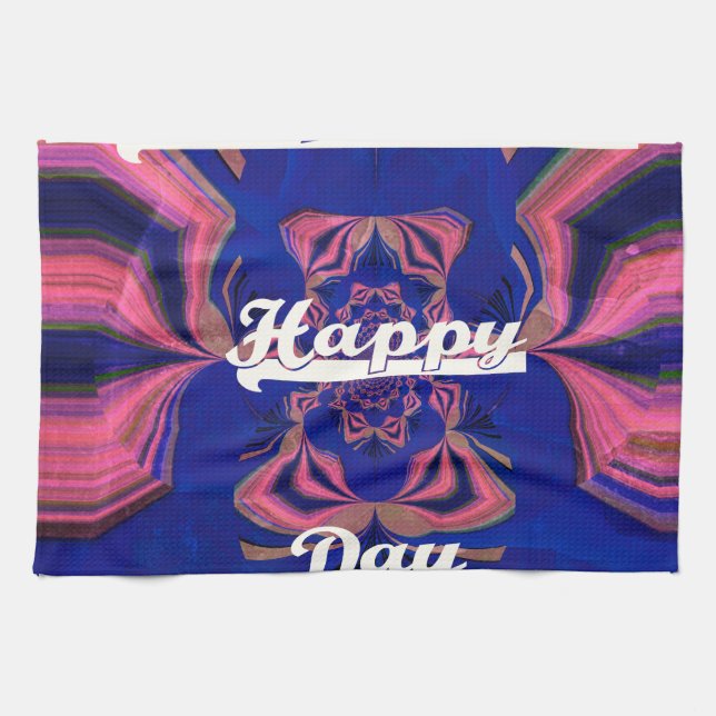 Abstract Independence Day Celebration Art Kitchen Towel (Horizontal)