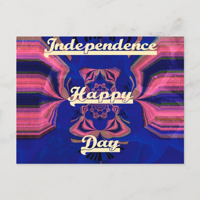 Abstract Independence Day Celebration Art Postcard (Front)
