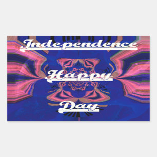 Abstract Independence Day Celebration Art Rectangular Sticker
