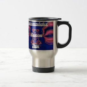 Abstract Independence Day Celebration Art Travel Mug