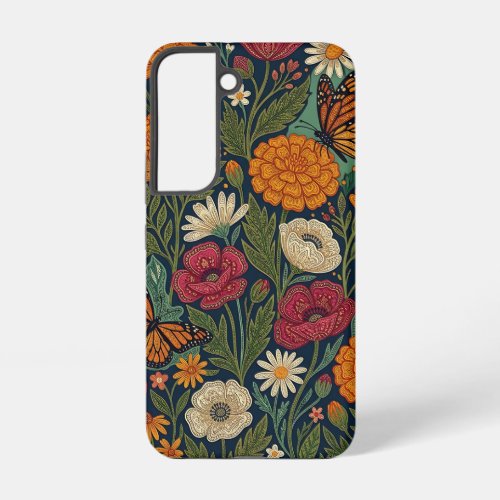 Abstract Indian Textile Butterflies Samsung Cases