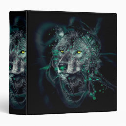 Abstract indian wolf 3 ring binder