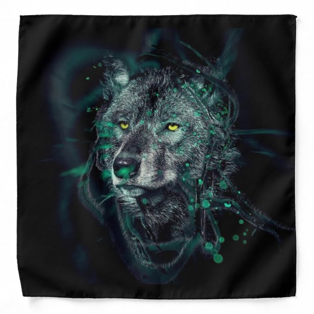 Abstract indian wolf bandana (Front)