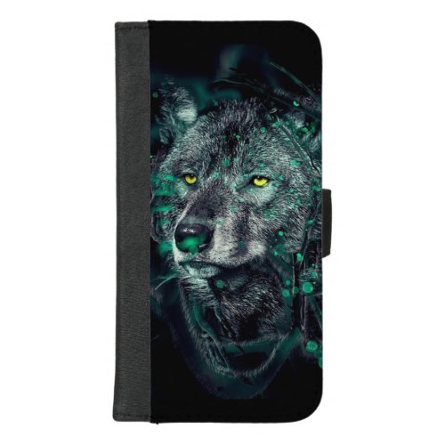 Abstract indian wolf iPhone 87 plus wallet case