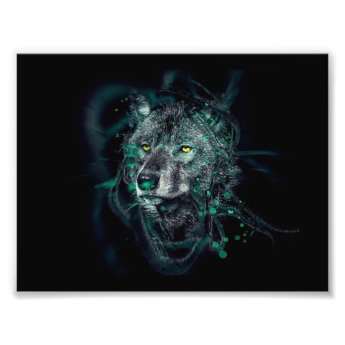 Abstract indian wolf photo print