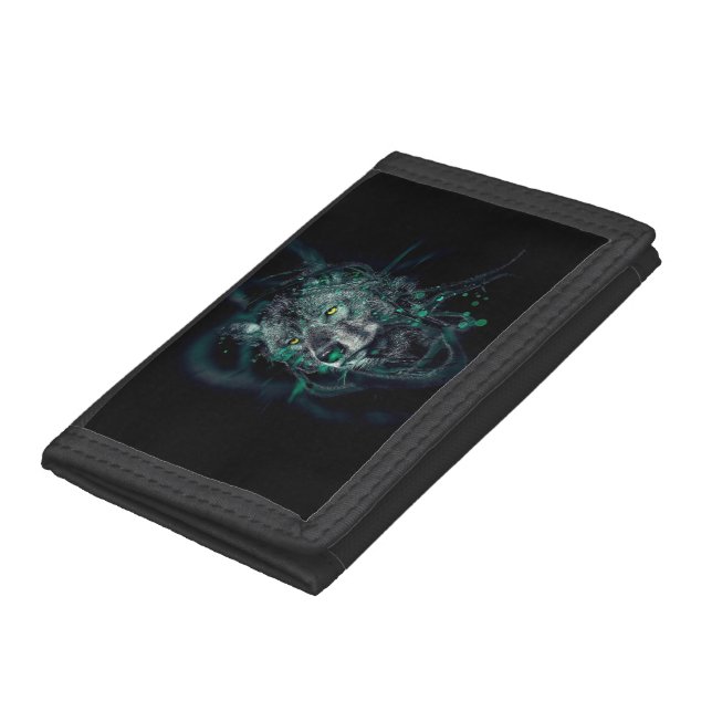 Abstract indian wolf tri-fold wallet (Bottom)