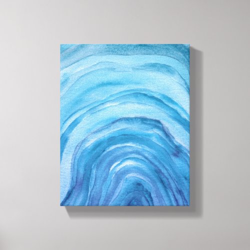 Abstract Indigo Blue Agate II Watercolor Art Canvas Print