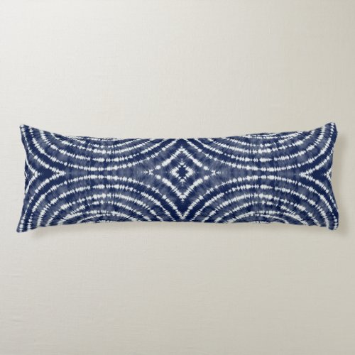 Abstract Indigo Blue Japanese Shibori Pattern Body Pillow