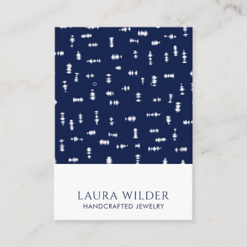 Abstract Indigo Blue Line Earring Display Card