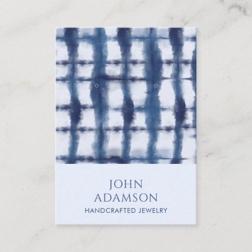 Abstract Indigo Blue Pattern Earring Display Card