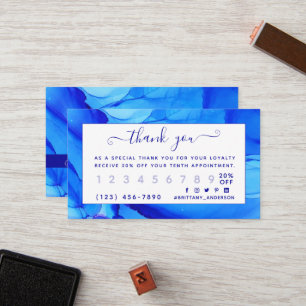 Abstract Indigo Blue Personalized Loyalty Card