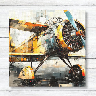 Abstract Industrial Biplane Canvas Print