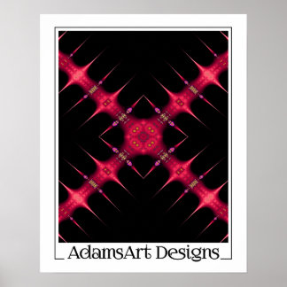 Abstract Industrial Pink And Red Cross Poster