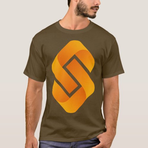 abstract infinite loop paper origami chain logo T_Shirt