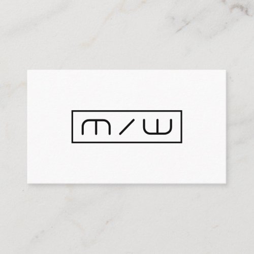 Abstract initials minimalism white business card