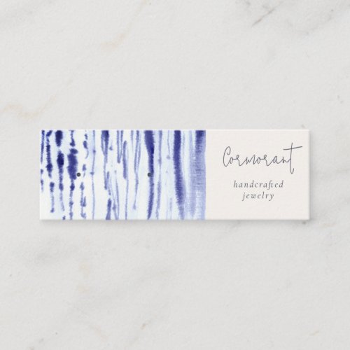 Abstract Ink Blue Lines Earring Stud Hoop Holder Mini Business Card
