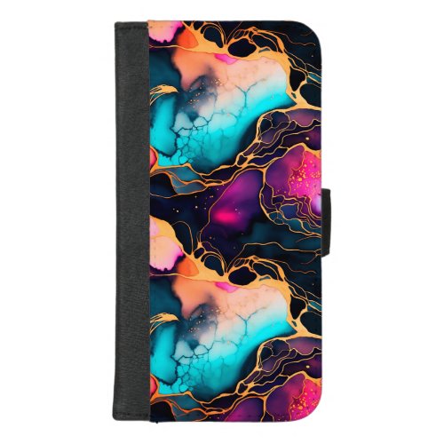 Abstract Ink Design iPhone 87 Plus Wallet Case