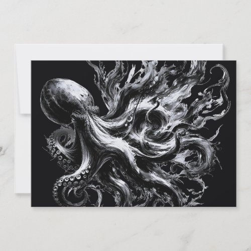 Abstract Ink Fluid Octopus Kraken Announcement