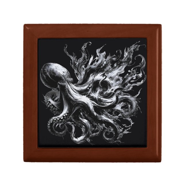 Abstract Ink Fluid Octopus Kraken Gift Box (Front)