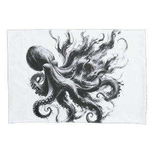 Abstract Ink Fluid Octopus Kraken Pillow Case