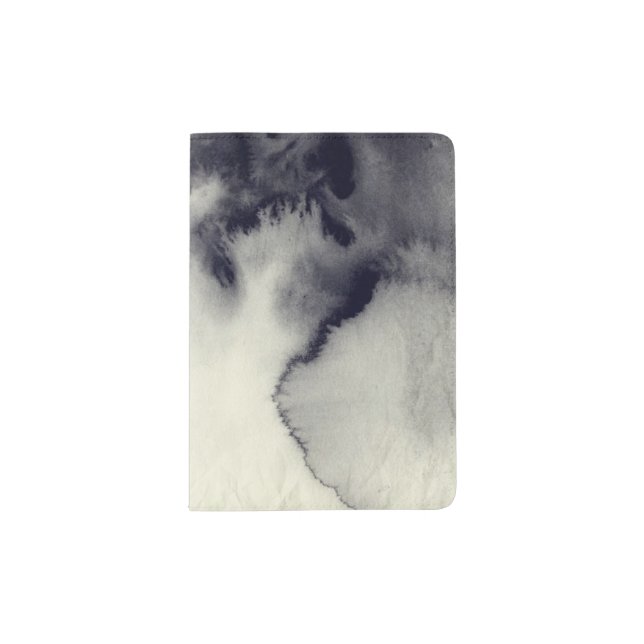 Abstract ink painting on grunge paper texture. passport holder (Front)