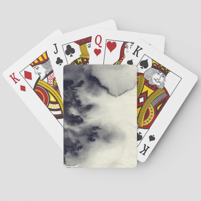 Abstract ink painting on grunge paper texture. poker cards (Back)