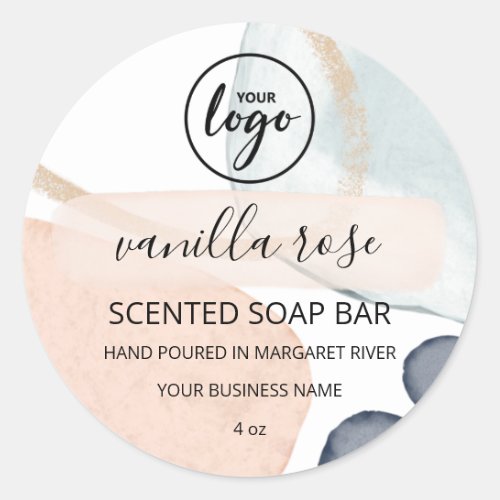 Abstract Ink Pastel Colored Soap Bar Labels