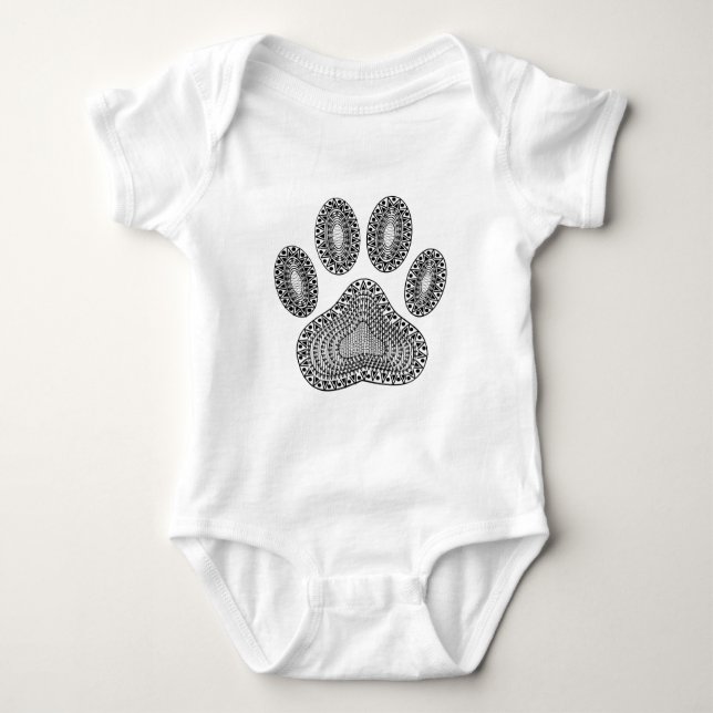 Abstract Ink Paw Print Baby Bodysuit (Front)