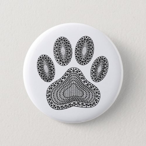 Abstract Ink Paw Print Button
