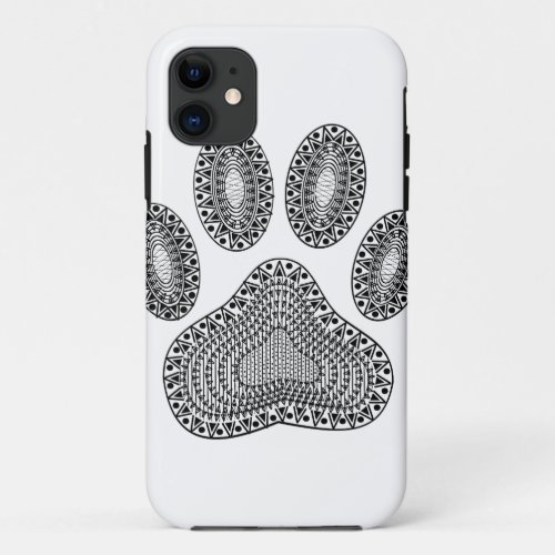 Abstract Ink Paw Print iPhone 11 Case