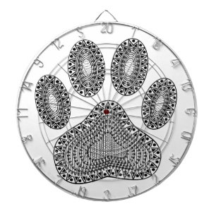 Abstract Ink Paw Print Dart Board