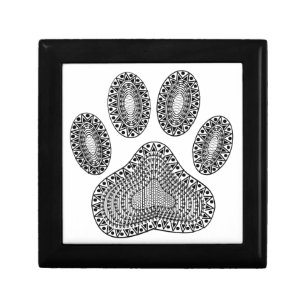 Abstract Ink Paw Print Jewelry Box