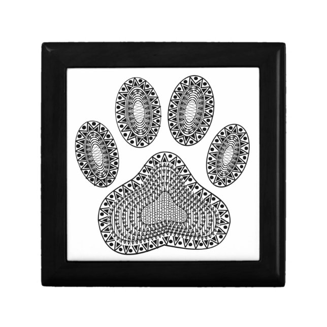 Abstract Ink Paw Print Jewelry Box (Front)