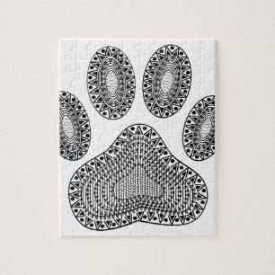 Abstract Ink Paw Print Jigsaw Puzzle
