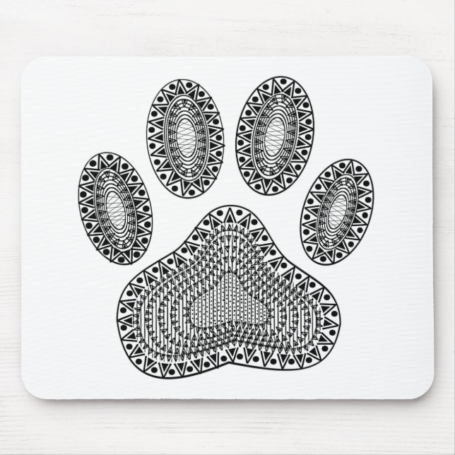 Abstract Ink Paw Print Mouse Pad (Front)