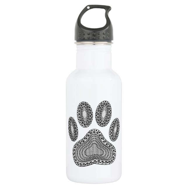 Abstract Ink Paw Print Stainless Steel Water Bottle (Front)