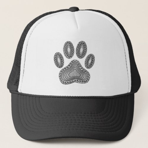 Abstract Ink Paw Print Trucker Hat