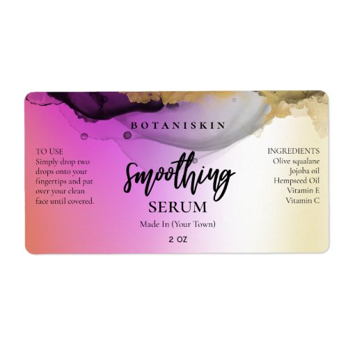 Abstract Ink Pink Gold Face And Hair Serum Labels