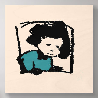 Abstract Ink Portrait Minimalist Art Photo Tile