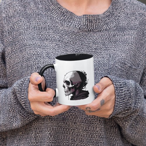 Abstract Ink Splash Steampunk Cyberpunk Skull Mug