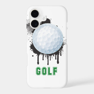 Abstract Ink Splotch with GOLF ball and TEXT iPhone 17 Case