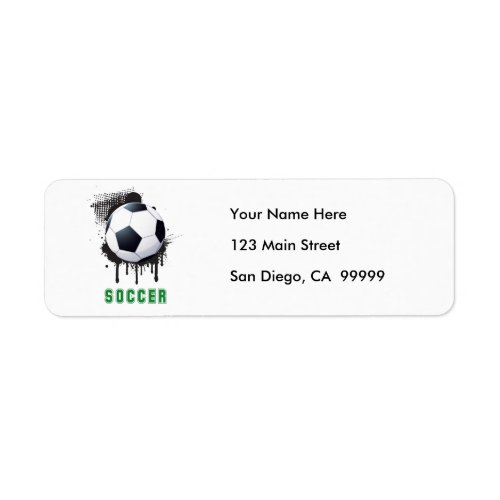 Abstract Ink Splotch with SOCCERT ball and TEXT Label