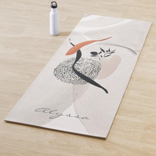 Abstract Ink Zen Soft Shapes Personalized Yoga Mat