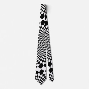 Abstract Intricate Black And White Pattern Neck Tie