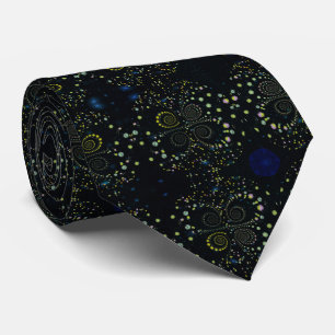 Abstract Intricate Shiny Swirls Artistic Design Neck Tie