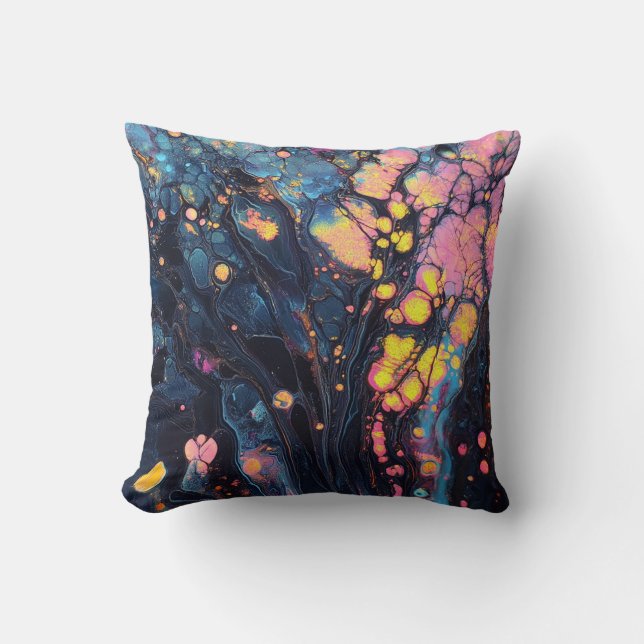 Abstract Iridescent Art Throw Pillow (Front)