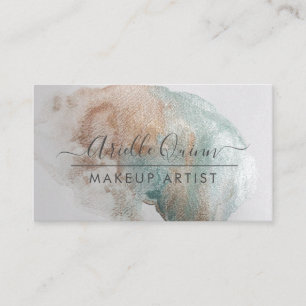 Abstract Iridescent Watercolor Makeup Artist Business Card