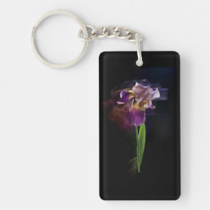 Abstract Iris Flower – Elegant Floral Art Keychain