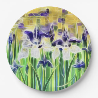 Abstract Iris Paper Napkins Plates